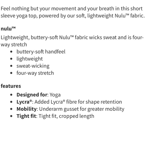 lululemon nulu cropped slim yoga short sleeve - pink mist size 4 crop top - Picture 8 of 13